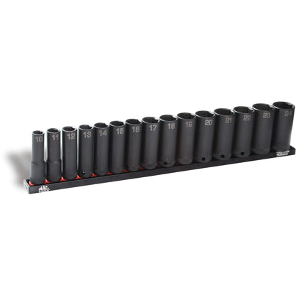 15-PC. 3/8" Drive Metric Deep Impact Socket Set - 6-PT.
