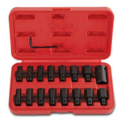 15-PC. 1/2” Drive SAE and Metric Impact Hex Insert and Driver Set