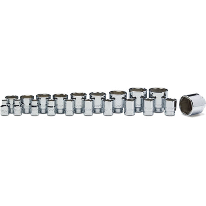 20-PC. 1/2" Drive SAE Socket Set - 6-PT.