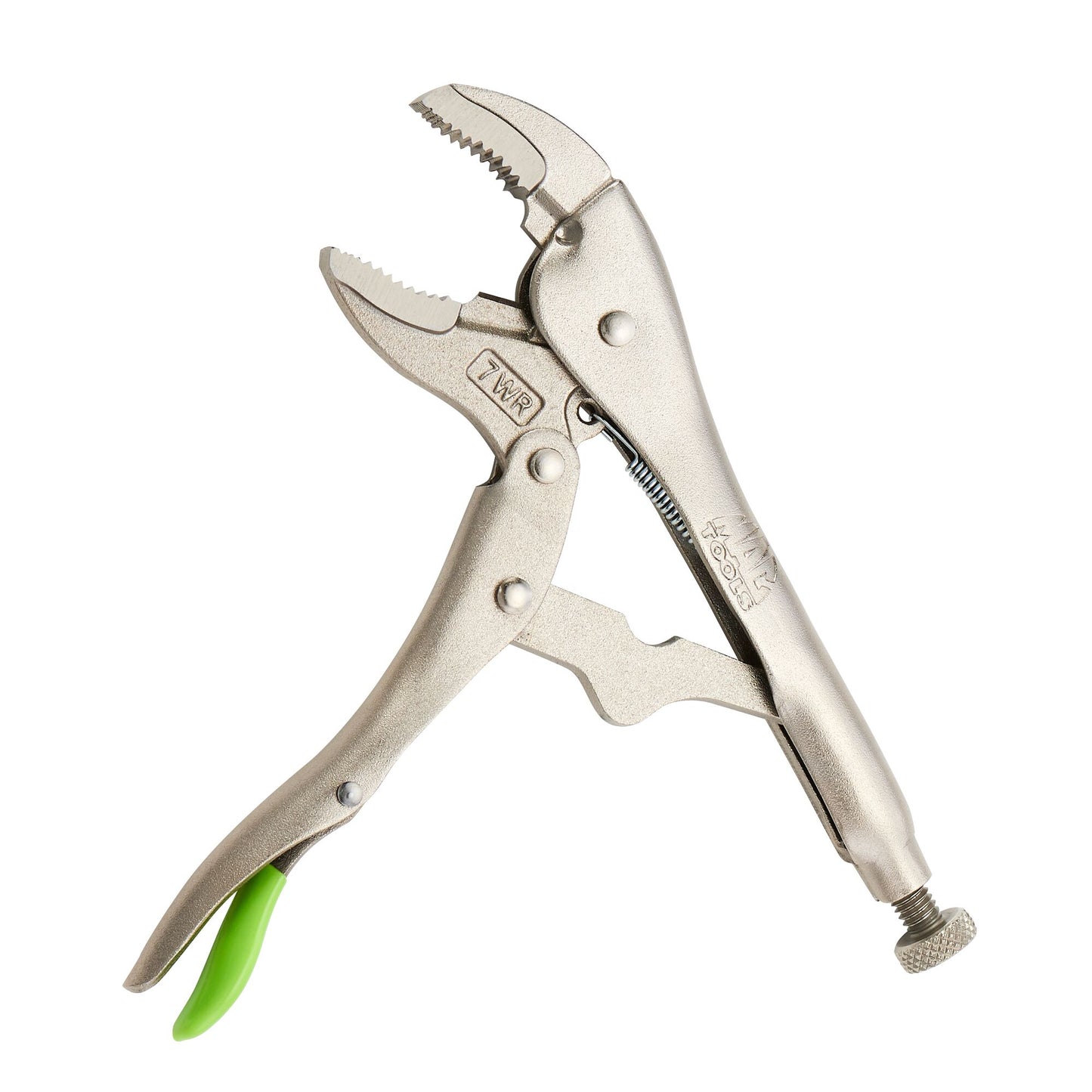 7" Curved Jaw Trigger Release Locking Pliers with Wire Cutter - Green