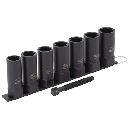 7-PC. 1/2" Drive R.B.R.T™ Metric Impact Foreign Object Removal (FOR) Deep Extractor Socket Set