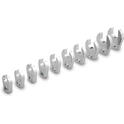 10-PC. 3/8” Drive Metric Open End Crowfoot Wrench Set