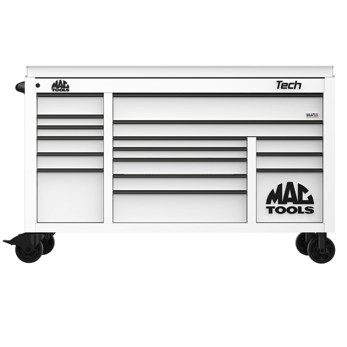 Tech™ Series 16-Drawer Drop Top Workstation - Titanium White