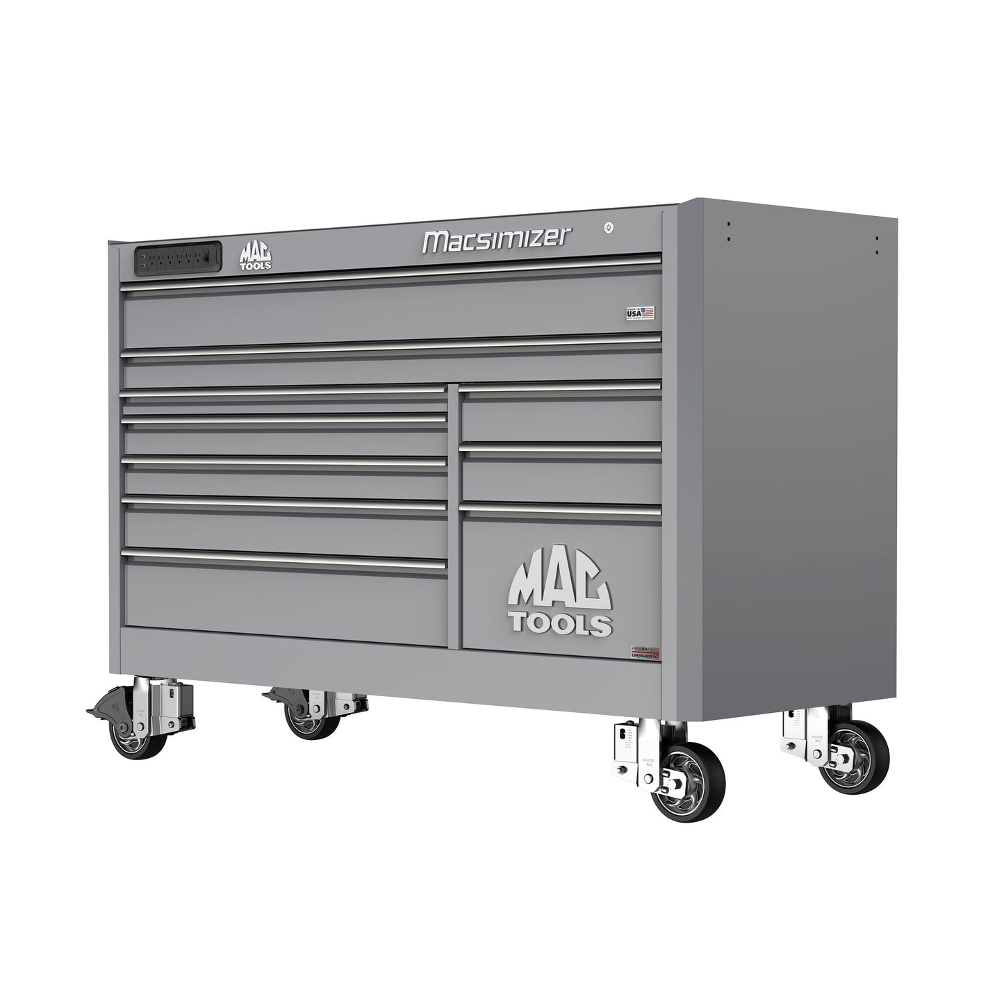 Macsimizer® Series 10-Drawer Workstation with PowerTech™ Drawer - Mica Gray