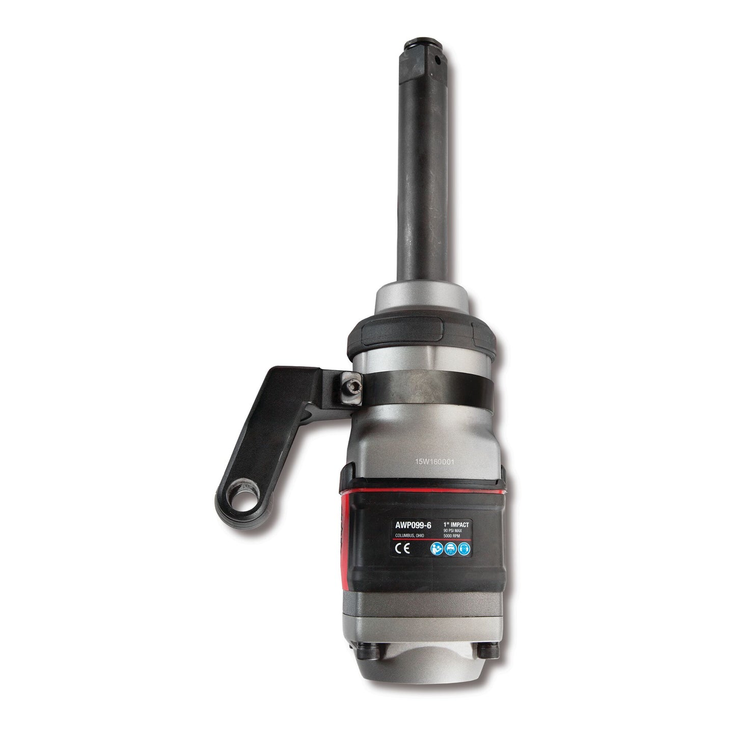 1" Drive Pistol-Grip Handle Air Impact Wrench w/6" Extended Anvil