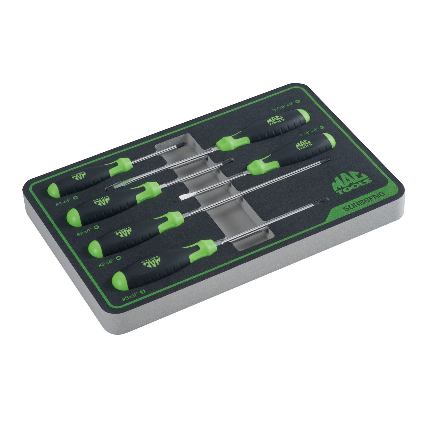 6-PC. Screwdriver Set in Foam – Green