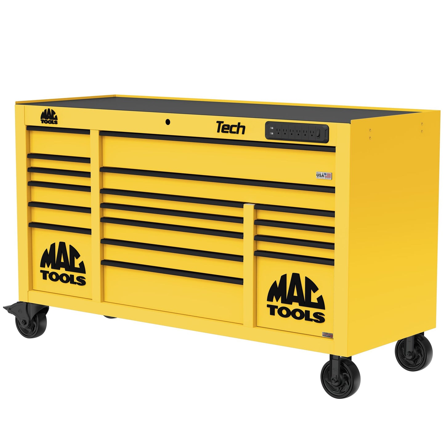 Tech™ Series 16-Drawer Workstation with PowerTech™ Drawer - Sunburst Yellow