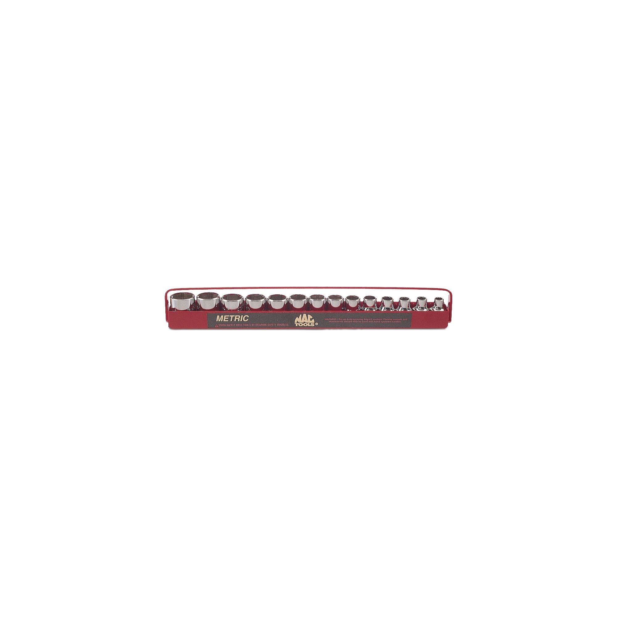 Socket Set, Standard Metric in Metal Tray 3/8