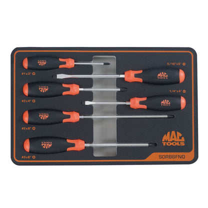 6-PC. Screwdriver Set in Foam – Orange