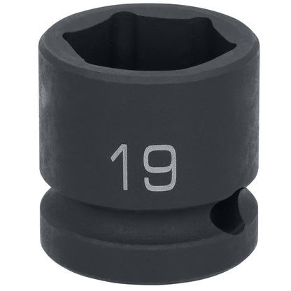 1/2" Drive 6 pt. Stubby Impact Socket - 19mm