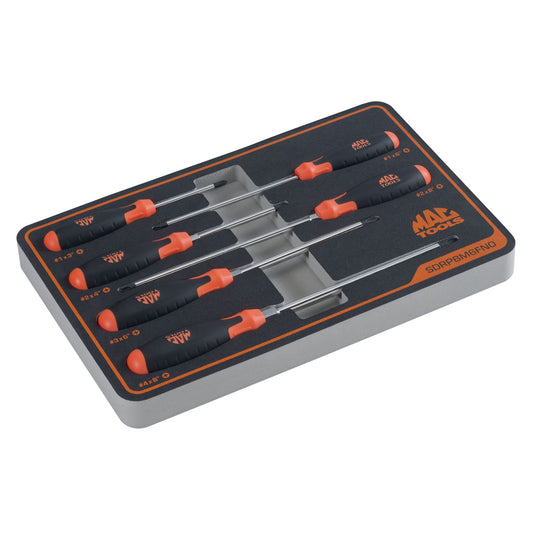6-PC. Screwdriver Set in Foam - Orange