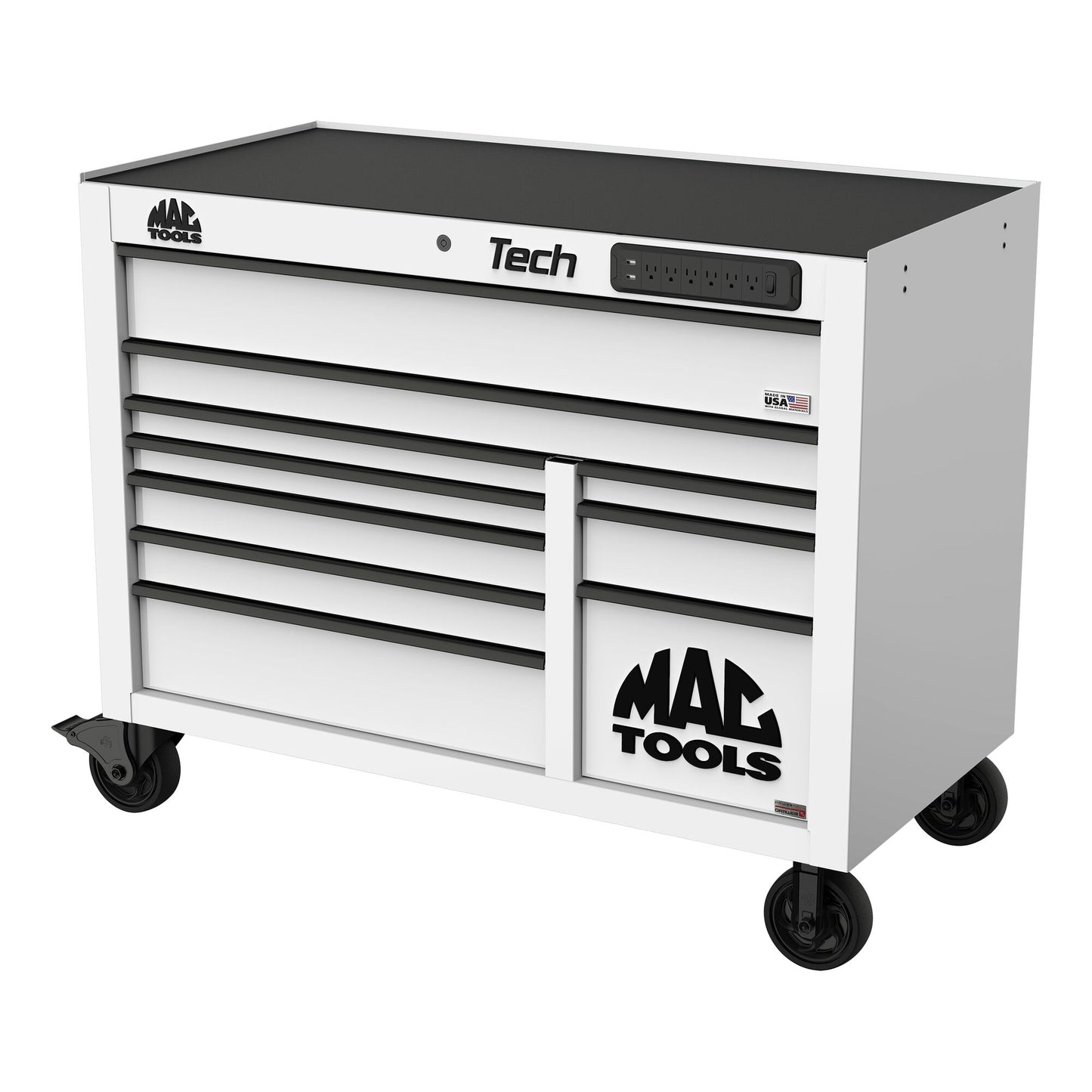 Tech™ Series 10-Drawer Workstation with PowerTech™ Drawer - Titanium White