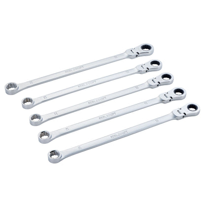 5-PC. Metric XL Flex Head Ratcheting Wrench Set – 12 pt.