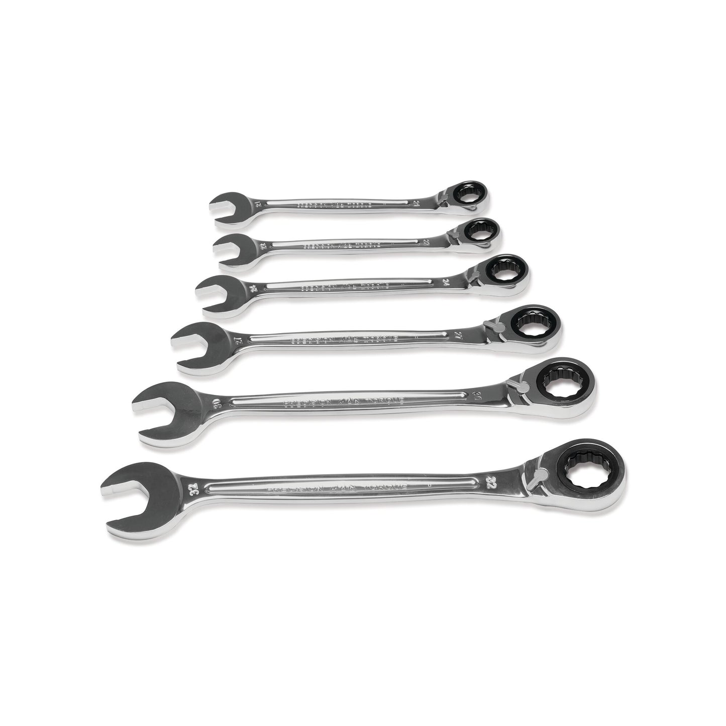 6-PC. Large Metric Reversible Ratcheting Wrench Set - 12-PT.