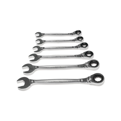 6-PC. Large Metric Reversible Ratcheting Wrench Set - 12-PT.