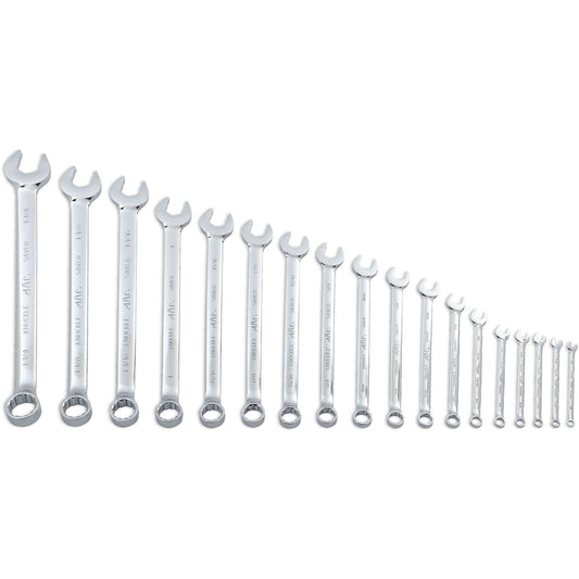 18-PC. SAE Knuckle Saver Combination Wrench Set - 12-PT.
