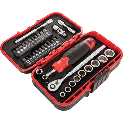 38-PC. 1/4" Drive SAE Precision Torque Micro Set - Red