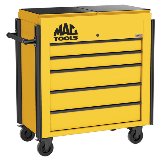5-Drawer Utility Cart w/ Split Sliding Lid - Sunburst Yellow