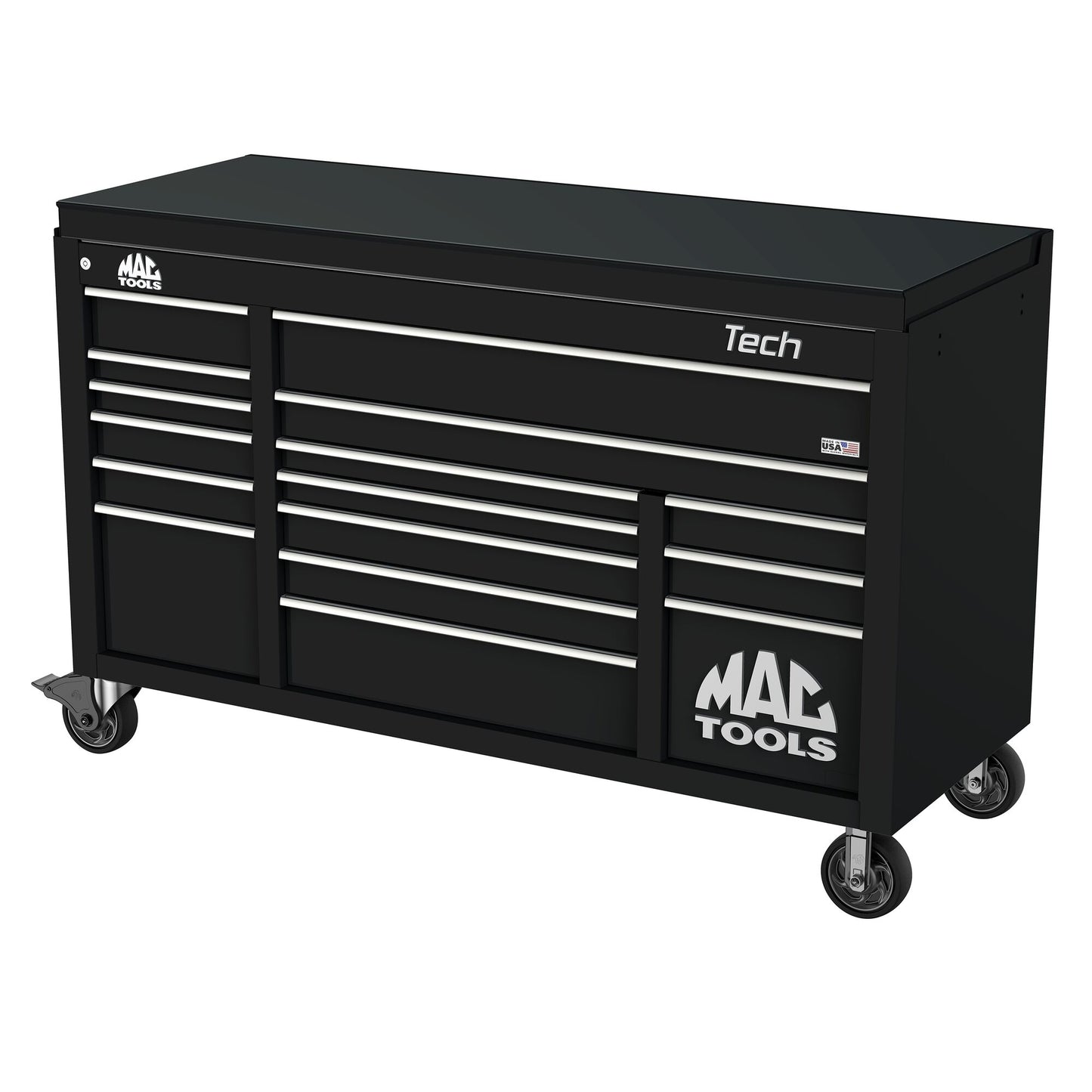 Tech™ Series 16-Drawer Drop Top Workstation - Flat Black