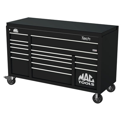 Tech™ Series 16-Drawer Drop Top Workstation - Flat Black