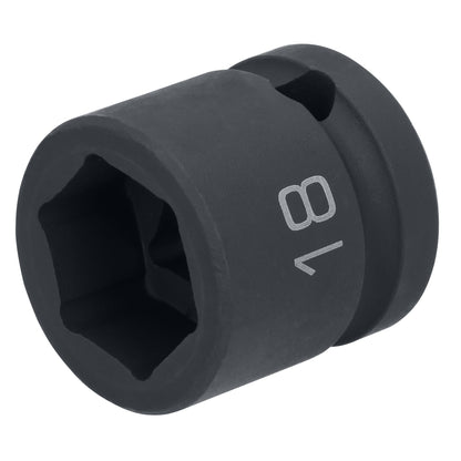 1/2" Drive 6 pt. Stubby Impact Socket - 18mm