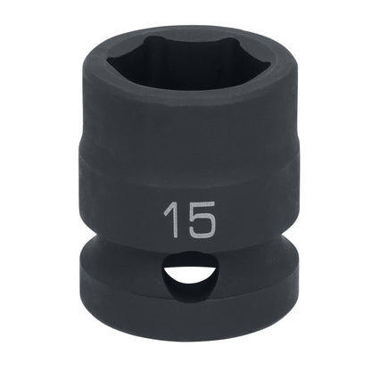 1/2" Drive 6 pt. Stubby Impact Socket - 15mm
