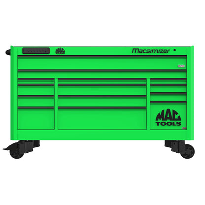 Macsimizer® Series 14-Drawer Workstation with PowerTech™ Drawer - Lime Green