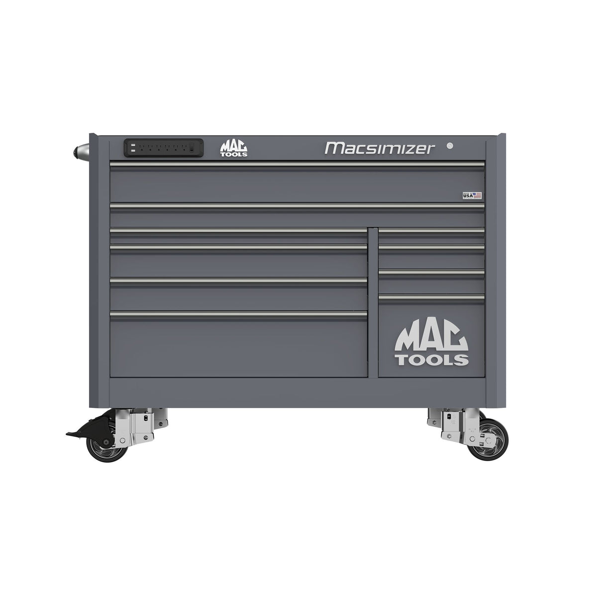 Macsimizer Emblems Macsimizer® 10-Drawer Workstation - Carbon Gray