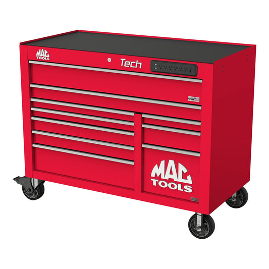 Tech™ Series 10-Drawer Workstation with PowerTech™ Drawer - Firebrick Red