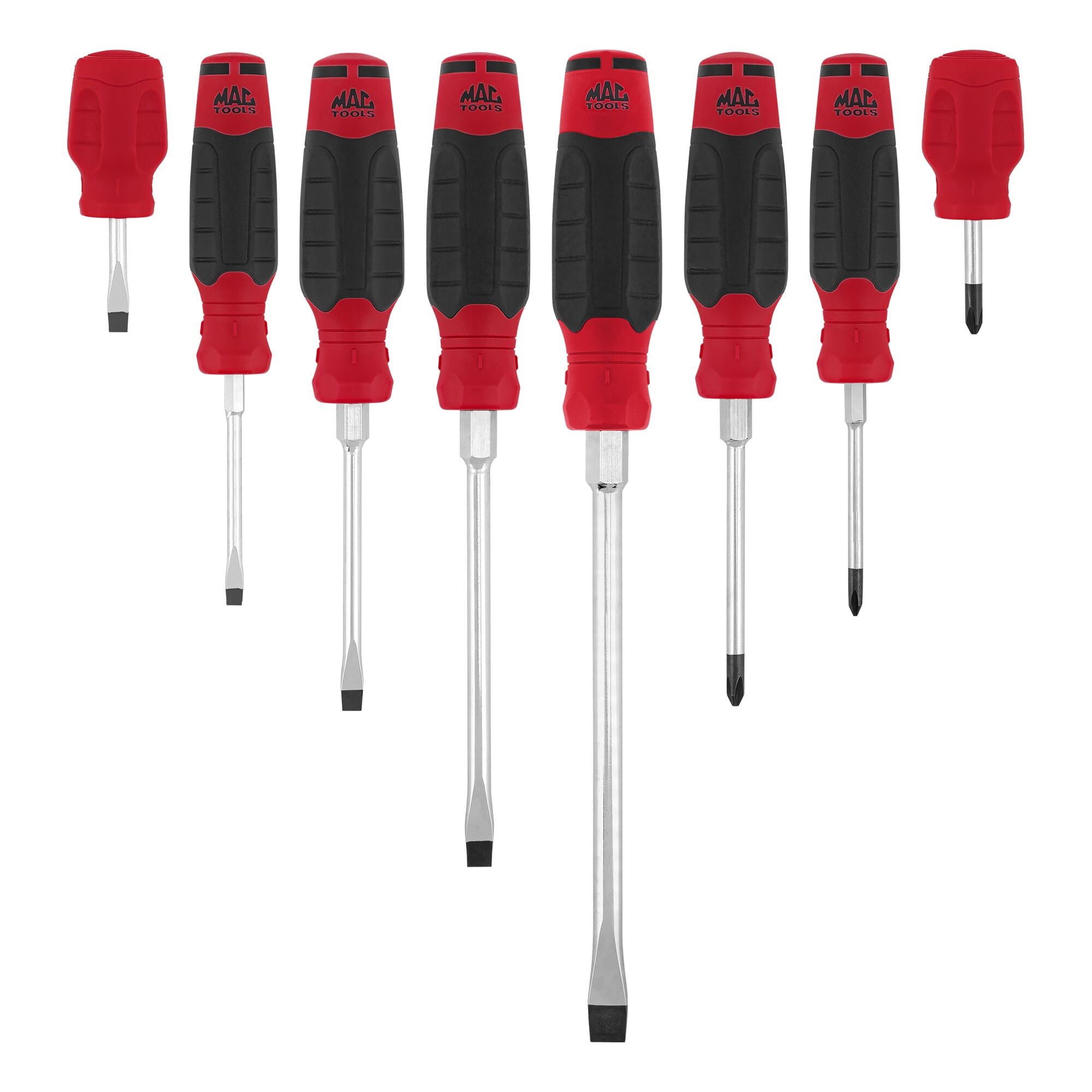 8-PC. Mac-Grip Combination Screwdriver Set - Red