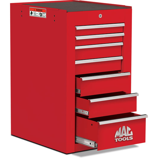Tech™ Series 7-Drawer Side Cabinet - Firebrick Red