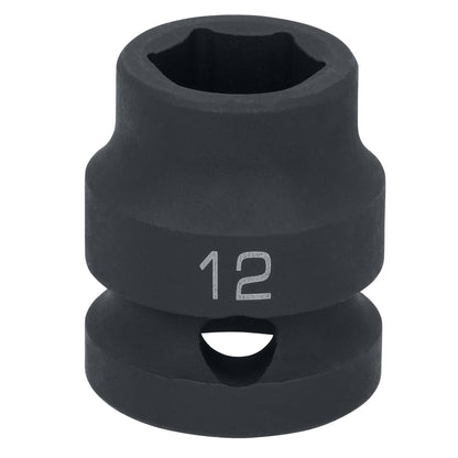 1/2" Drive 6 pt. Stubby Impact Socket - 12mm