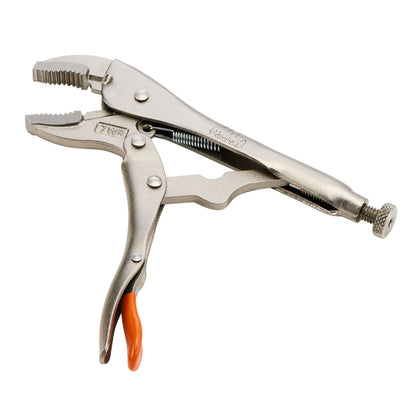 7" Curved Jaw Trigger Release Locking Pliers with Wire Cutter - Orange
