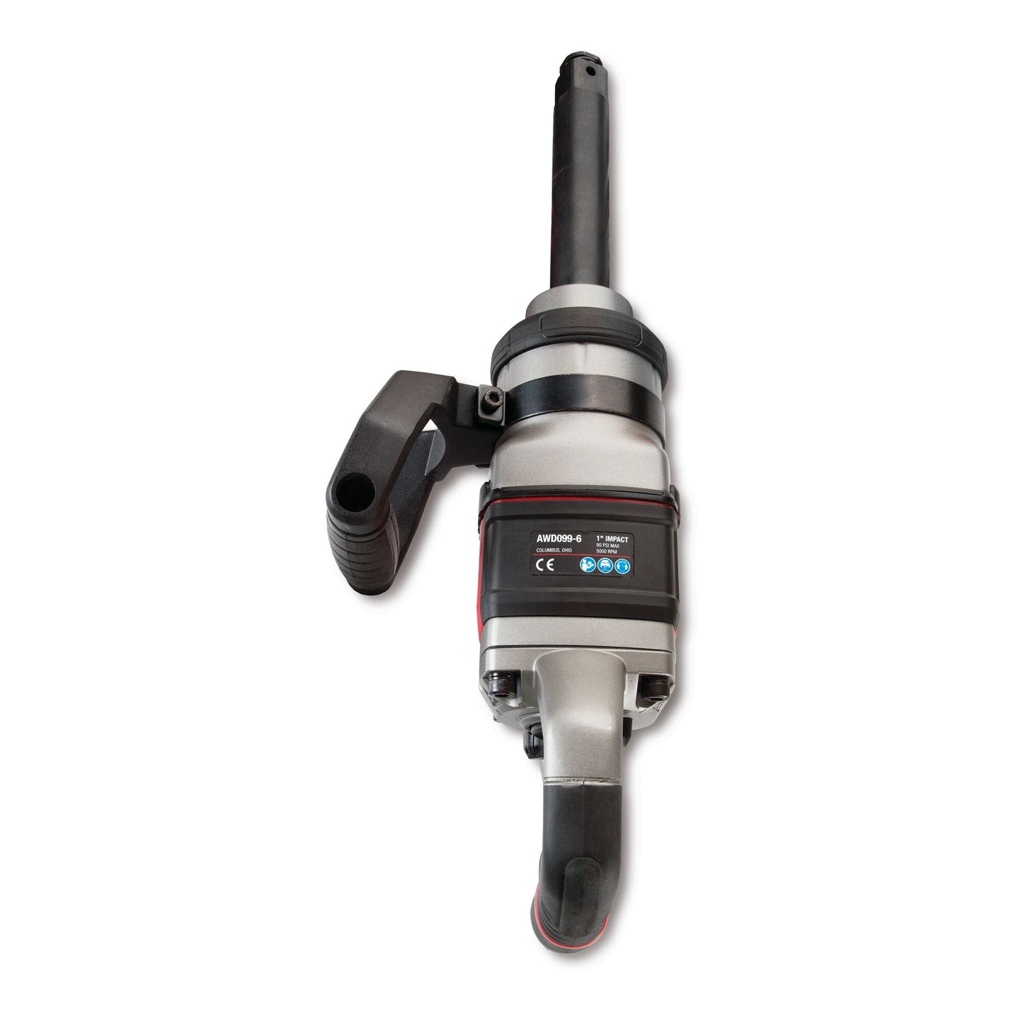 1" Drive D-Handle Air Impact Wrench w/6" Extended Anvil