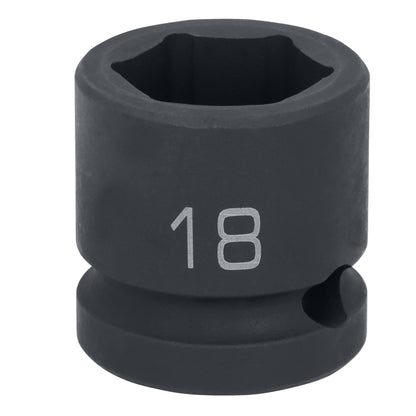 1/2" Drive 6 pt. Stubby Impact Socket - 18mm