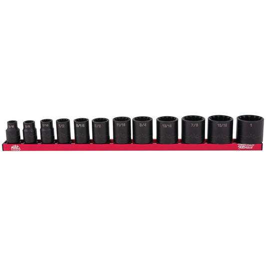 12-PC. 3/8” Drive SAE Spherical Impact Socket Set