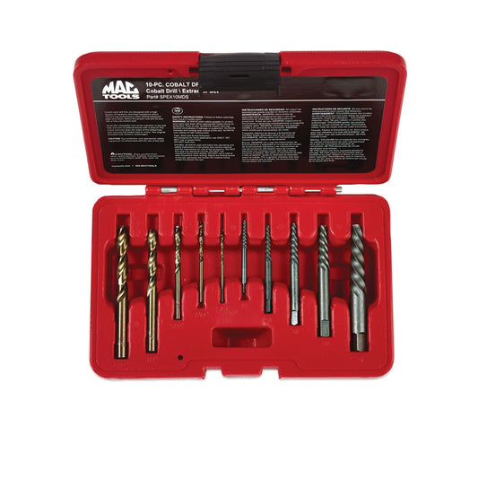 10-PC. Combination Extractor and Cobalt Alloy Steel Drill Bit Set