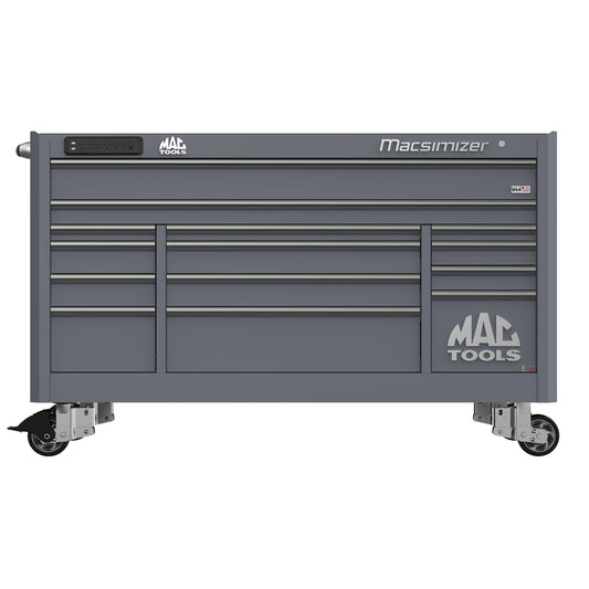 Macsimizer® Series 14-Drawer Workstation with PowerTech™ Drawer - Carbon Gray