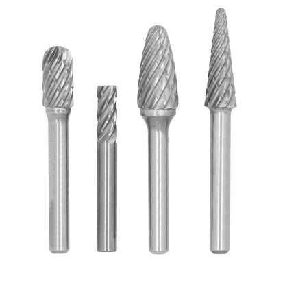 4Pc Hp Steel Cut Carbide Burr