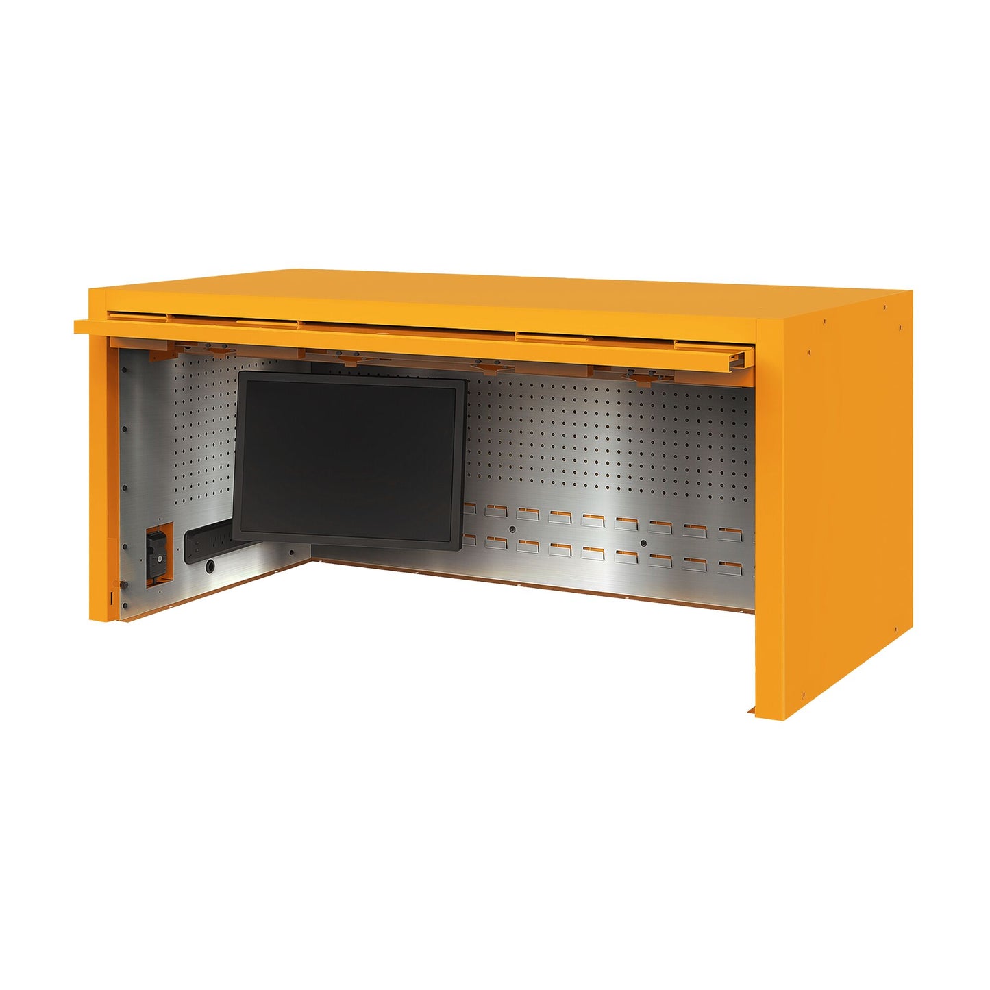 Macsimizer® HD Powered Top Hutch 56" - Judge Orange-Matte Black