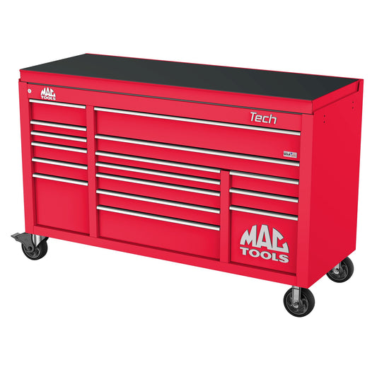 Tech™ Series 16-Drawer Drop Top Workstation - Firebrick Red