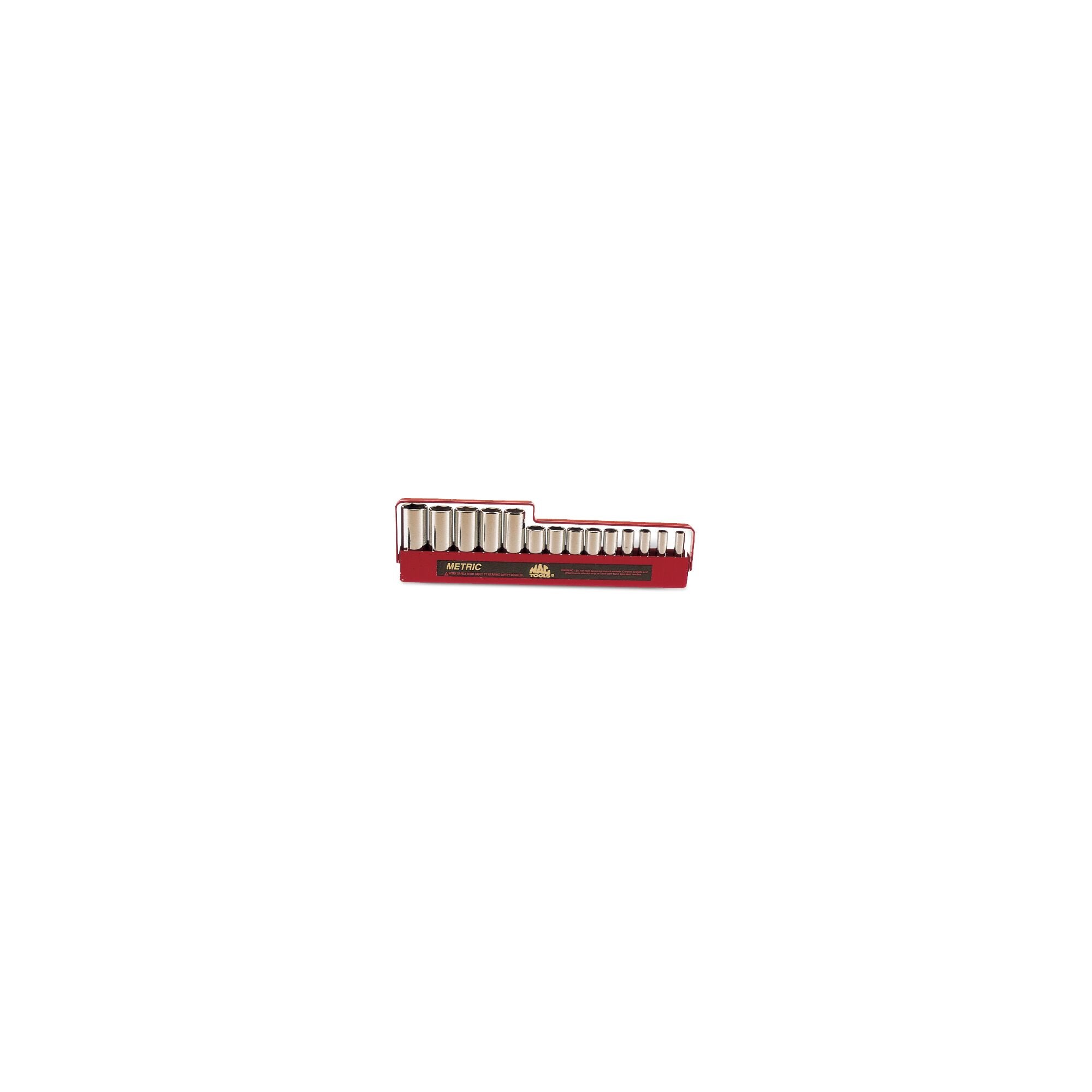 Socket Set, Deep Metric in Metal Tray 3/8