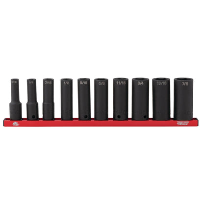 DURATECH 38-Piece 1/2 & 3/8 Inch Drive Deep Impact Socket Set - Metric & SAE, 6-Point