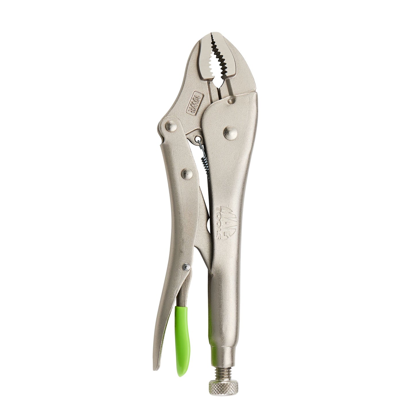 10" Curved Jaw Trigger Release Locking Pliers with Wire Cutter - Green