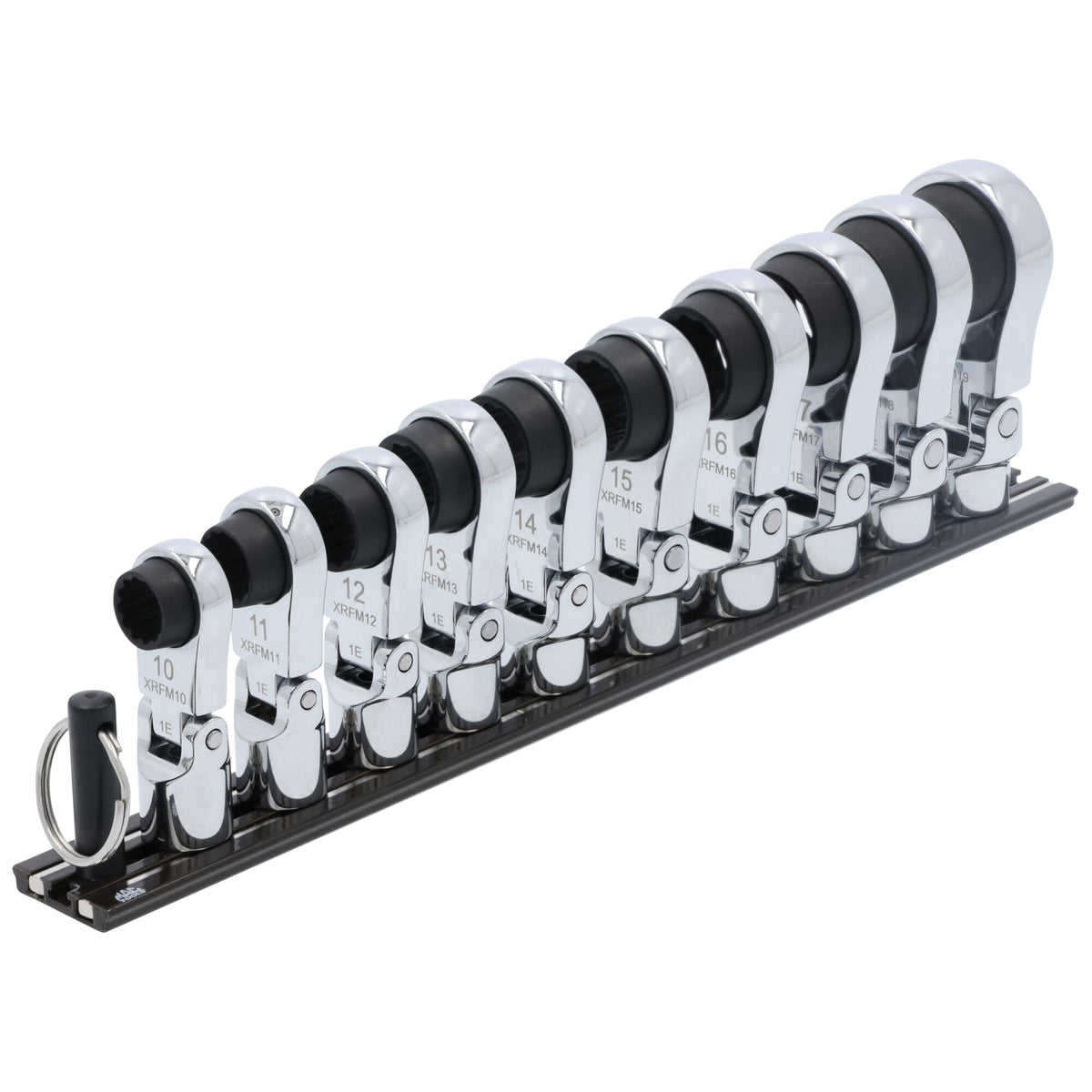 10Pc. 3/8" Dr. Offset Ratcheting Flex Wrench Head Attachment Set - 12Pt.