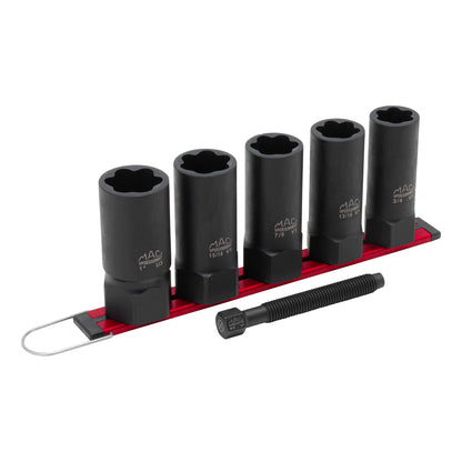 5-PC. 1/2" Drive R.B.R.T.™ SAE Deep Extractor Socket Set