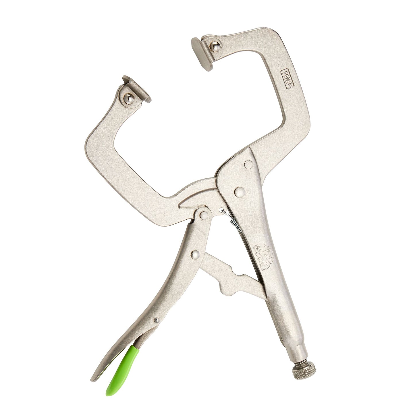 11" C-Clamp Trigger Release Locking Pliers with Swivel Pads  - Green