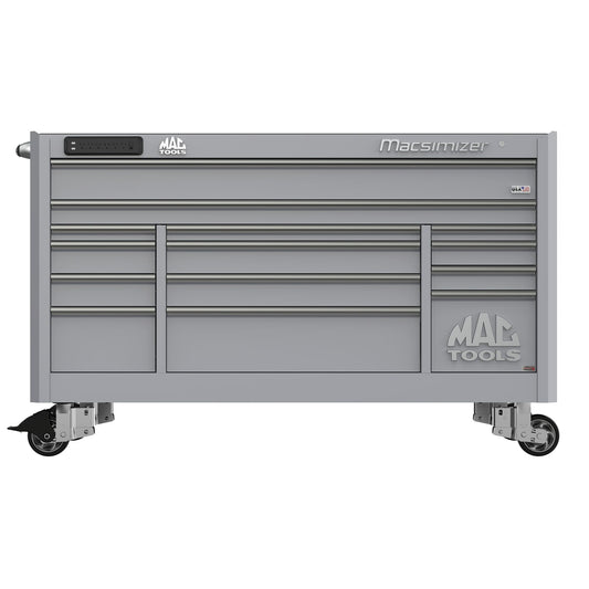 Macsimizer® Series 14-Drawer Workstation with PowerTech™ Drawer - Mica Gray