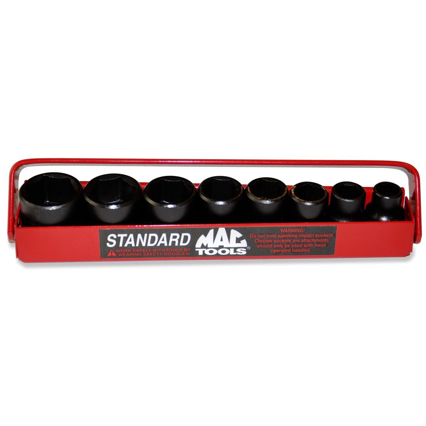 Socket Set, Standard Impact SAE in Metal Tray 3/8" Drive - 8-PC.
