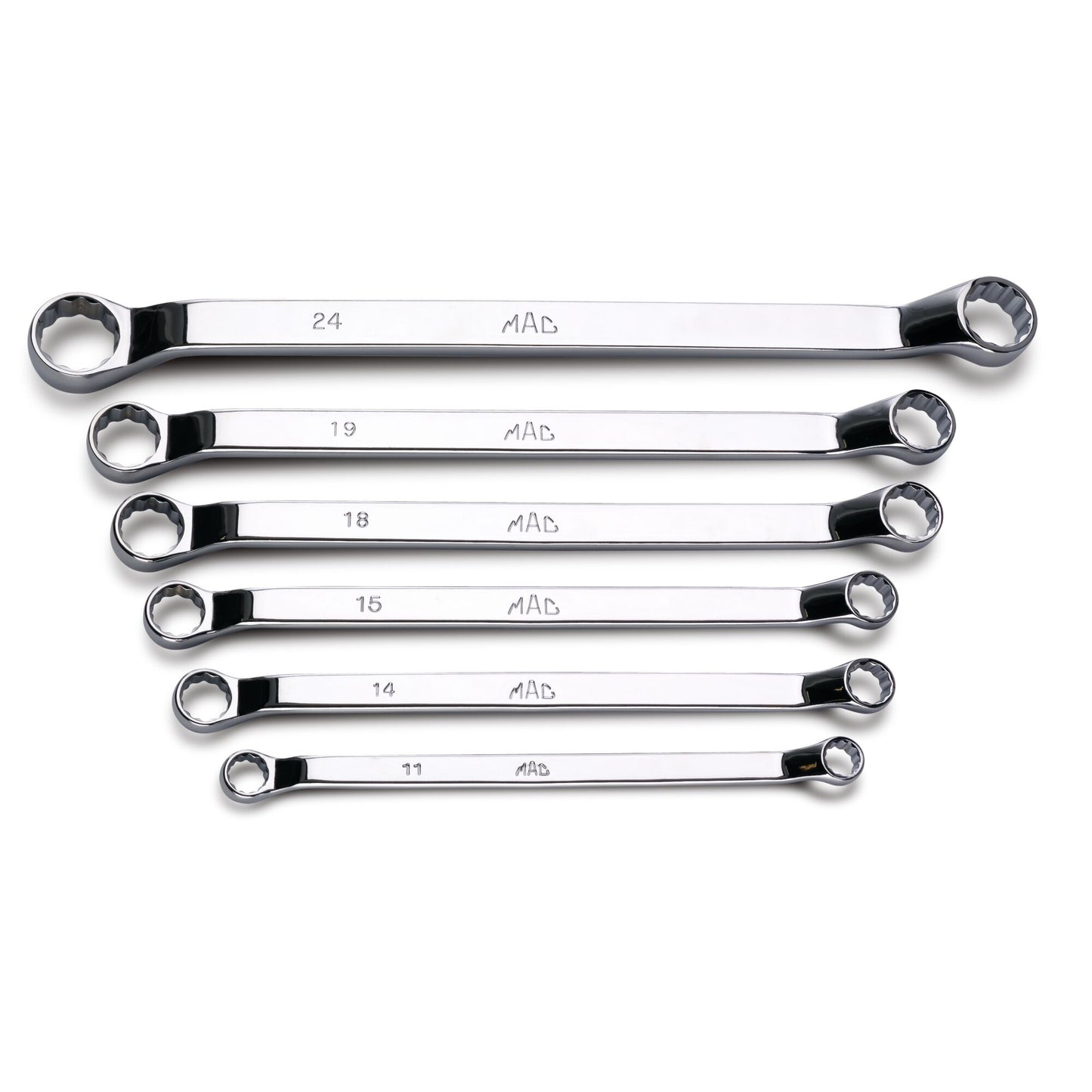 6-PC. Metric Modified Offset Double-Box Wrench Set - 12-PT.